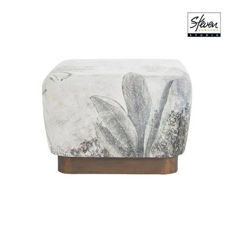 Tangle Printed Velvet Ottoman-2