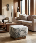 Tangle Printed Velvet Ottoman
