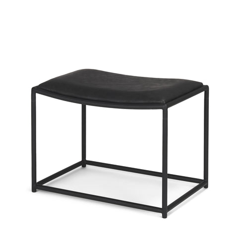 Taniel Black Full-Grain Leather Stool-1