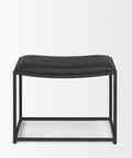 Taniel Black Full-Grain Leather Stool-2