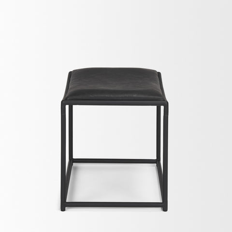 Taniel Black Full-Grain Leather Stool-3