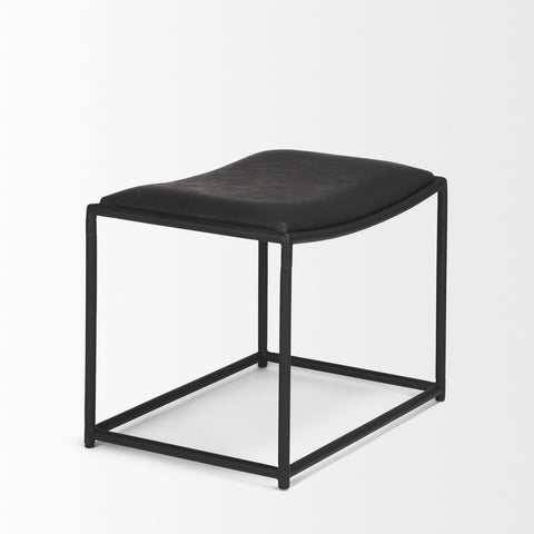 Taniel Black Full-Grain Leather Stool-4