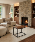 Taniel Brown Full-Grain Leather Stool 