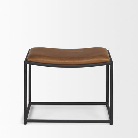 Taniel Brown Full-Grain Leather Stool -2