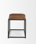 Taniel Brown Full-Grain Leather Stool -3