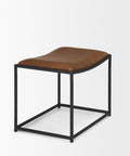 Taniel Brown Full-Grain Leather Stool -4