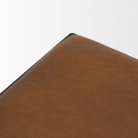 Taniel Brown Full-Grain Leather Stool -5