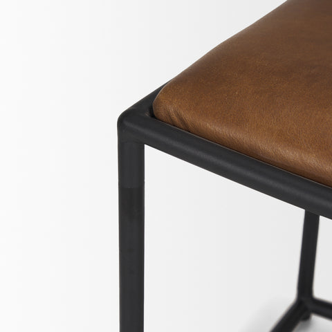 Taniel Brown Full-Grain Leather Stool -7