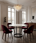 Tanner 48" White Banswara Marble Round Dining Table 