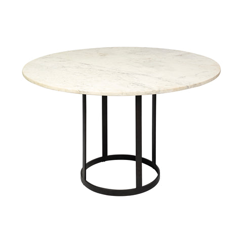 Tanner 48" White Banswara Marble Round Dining Table -1