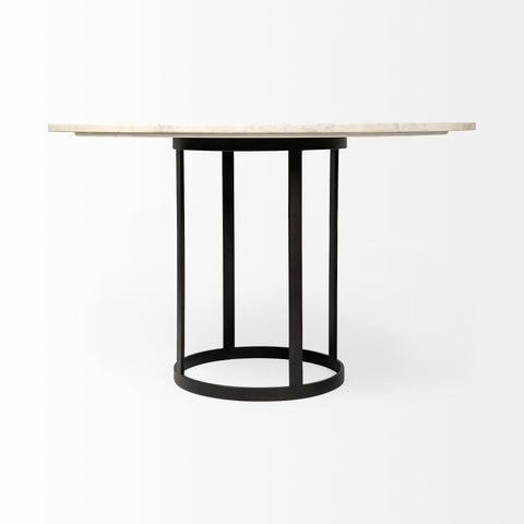 Tanner 48" White Banswara Marble Round Dining Table -2