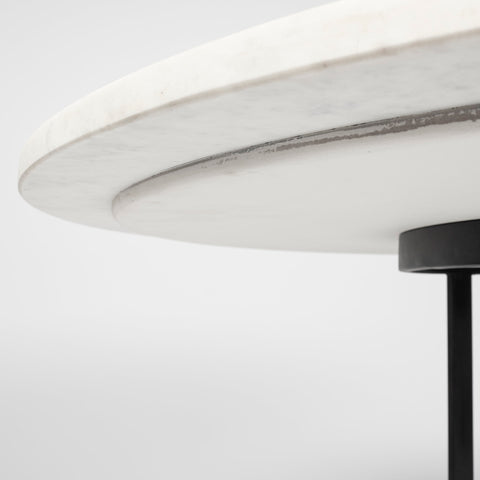 Tanner 48" White Banswara Marble Round Dining Table -23