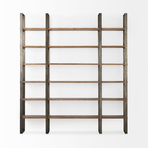 Taunton Brown Solid Hardwood Shelving Unit -2