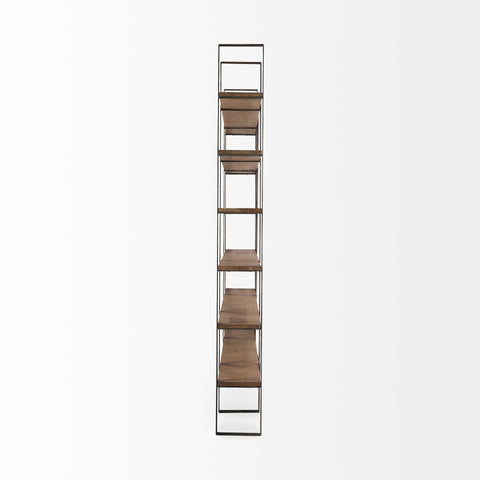 Taunton Brown Solid Hardwood Shelving Unit -3