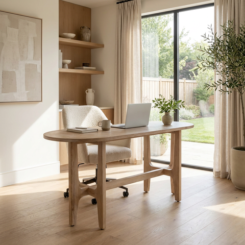 Taylin Solid Elm Wood Desk 