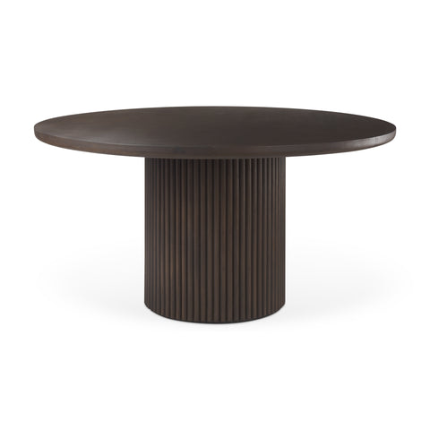 Terra 60" Dark Brown Mango Wood Round Dining Table -1