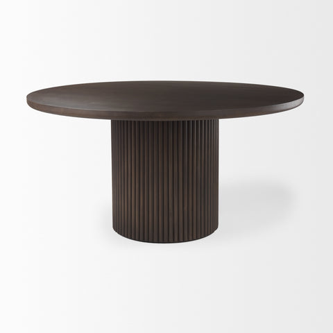 Terra 60" Dark Brown Mango Wood Round Dining Table -2