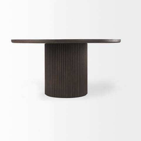 Terra 60" Dark Brown Mango Wood Round Dining Table -3