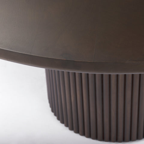Terra 60" Dark Brown Mango Wood Round Dining Table -4