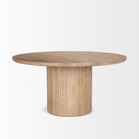 Terra 60" Light Brown Mango Wood Round Dining Table-2