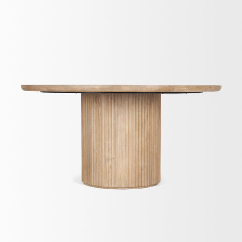 Terra 60" Light Brown Mango Wood Round Dining Table-3