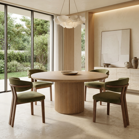 Terra 60" Light Brown Mango Wood Round Dining Table