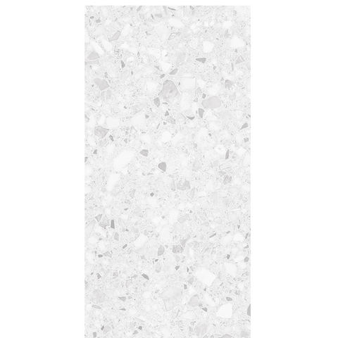 Matte white terrazzo tile