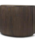 Terra Dark Brown Fluted Mango Wood Accent Cabinet-1
