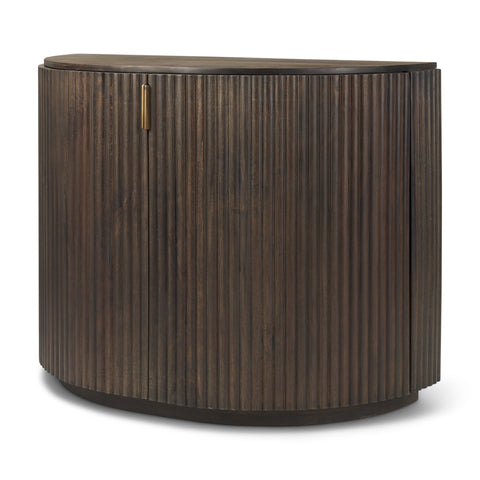 Terra Dark Brown Fluted Mango Wood Accent Cabinet-1
