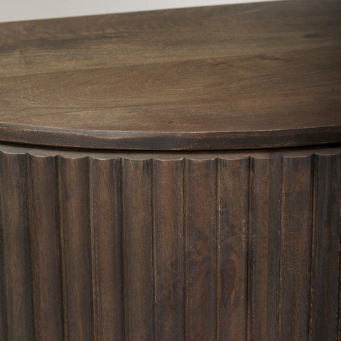 Terra Dark Brown Fluted Mango Wood Accent Cabinet-7