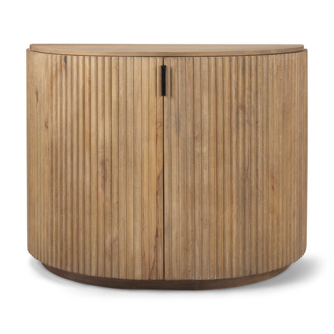 Terra Light Brown Fluted Mango Wood Accent Cabinet -2