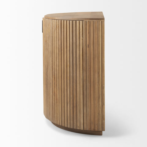 Terra Light Brown Fluted Mango Wood Accent Cabinet -3
