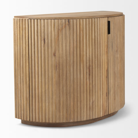 Terra Light Brown Fluted Mango Wood Accent Cabinet -5