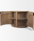 Terra Light Brown Fluted Mango Wood Accent Cabinet -6