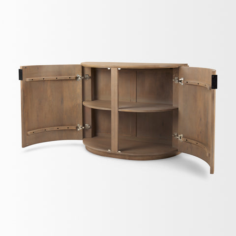 Terra Light Brown Fluted Mango Wood Accent Cabinet -6