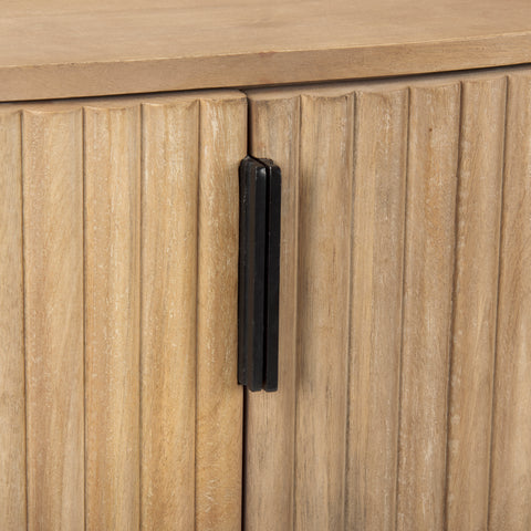 Terra Light Brown Fluted Mango Wood Accent Cabinet -7