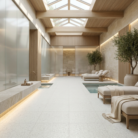 Terrazzo Blanco 5mm Waterproof Luxury Vinyl Tile 24"x24"