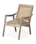 Teryn Cream Fabric Cane Back Accent Chair -1
