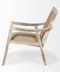 Teryn Cream Fabric Cane Back Accent Chair -2