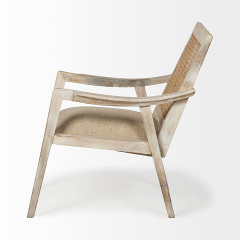 Teryn Cream Fabric Cane Back Accent Chair -2