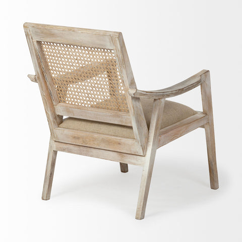 Teryn Cream Fabric Cane Back Accent Chair -3