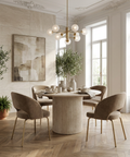 Thalia Travertine Round Dining Table