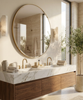 Thallo Gold Round Wall Mirror