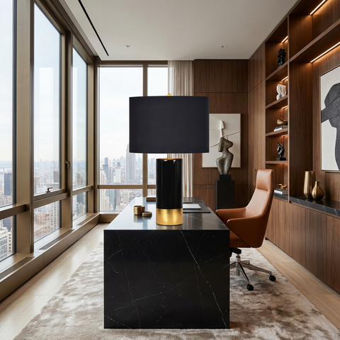 The Tuxedo Black and Gold Ceramic Table Lamp