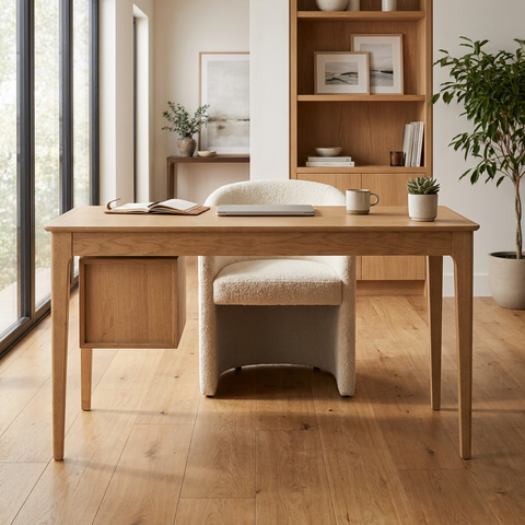 Tino Solid Oak Wood Desk 