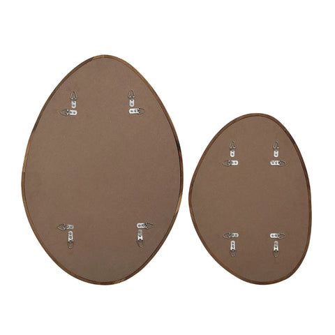 Tivoli Walnut Wood Modern Wall Mirror Set of 2-5
