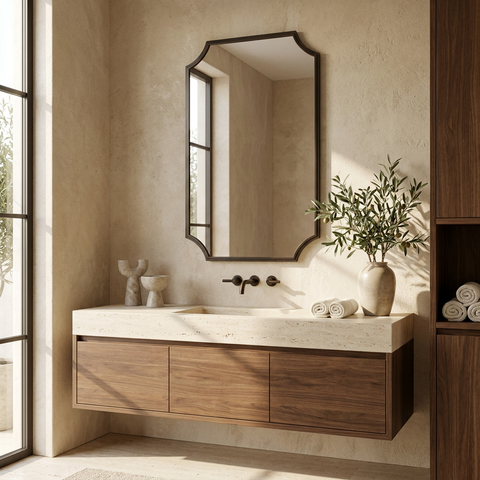 Torre Dark Antique Bronze Modern Wall Mirror
