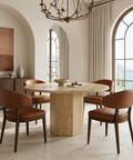 Torreno 42" Travertine Round Dining Table 
