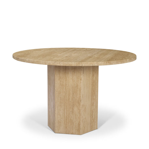 Torreno 42" Travertine Round Dining Table -1