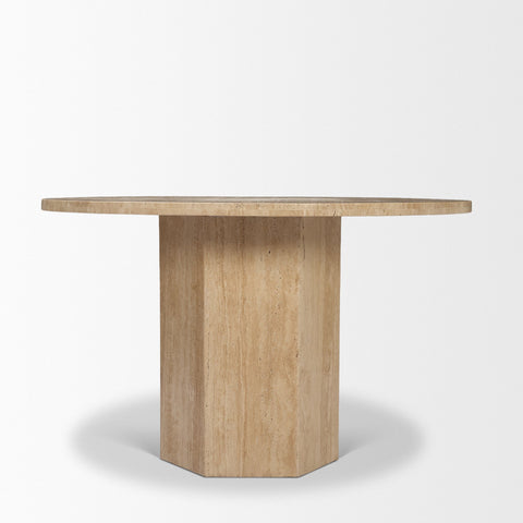Torreno 42" Travertine Round Dining Table -3